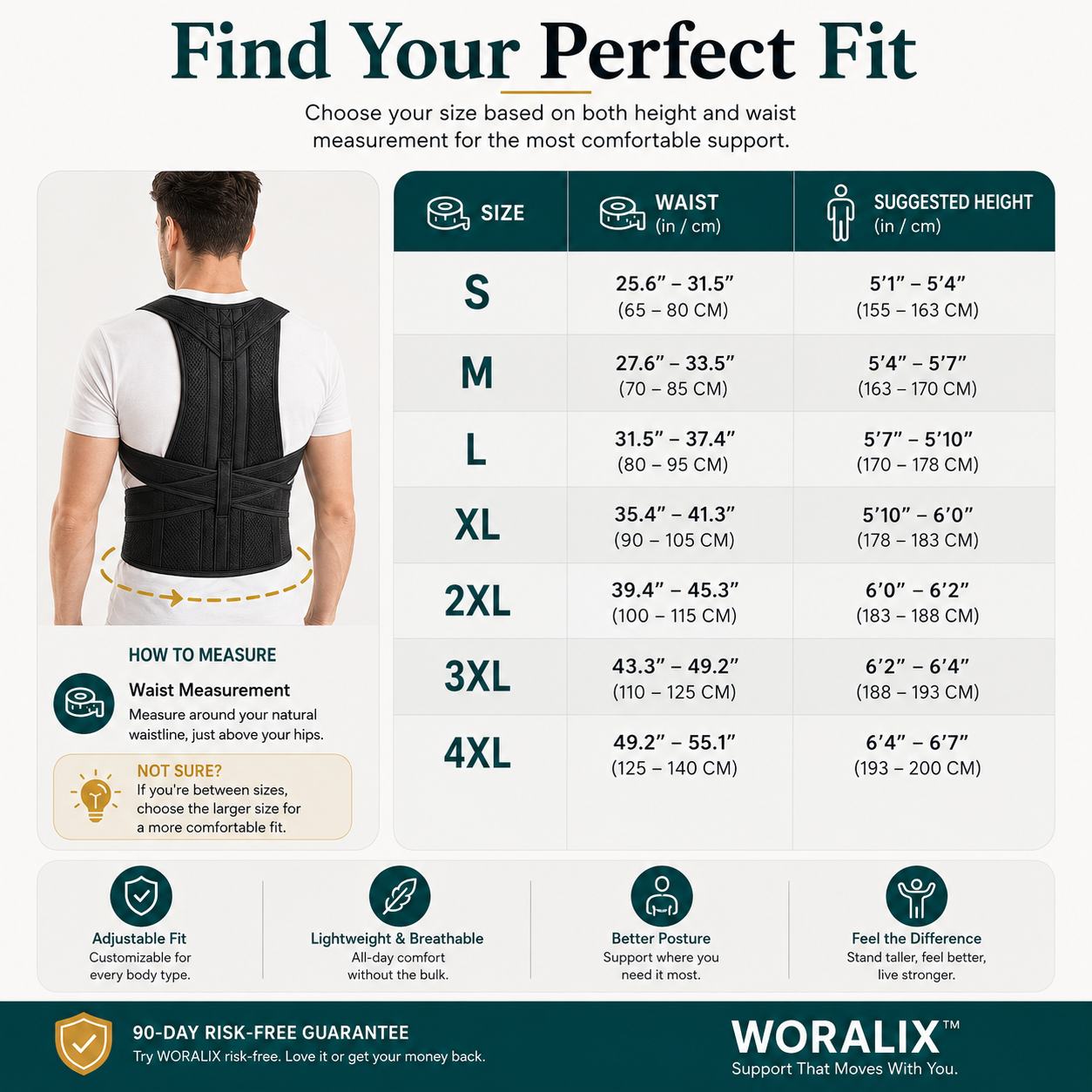 WORALIX™ RodPosture Back Brace