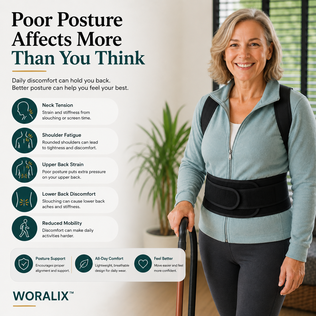 WORALIX™ RodPosture Back Brace