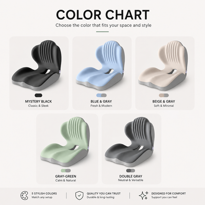 WORALIX™ CurveFlex — Ergonomic Back Support Seat Cushion With Lumbar Support